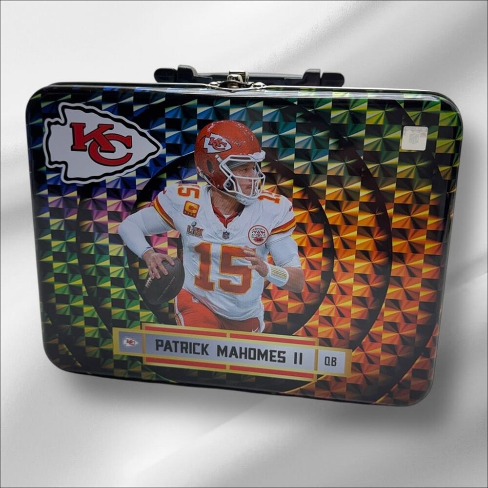 PATRICK MAHOMES II Kansas City Chiefs Themed Metal Lunchbox Panini Revolution